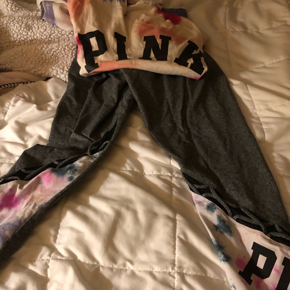Victoria secrets pink tye dye outfit size m
